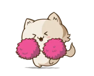 😆 e4063938 猫, チアリーダー, ポンポン, 可愛い, 動物, 応援 telegram sticker