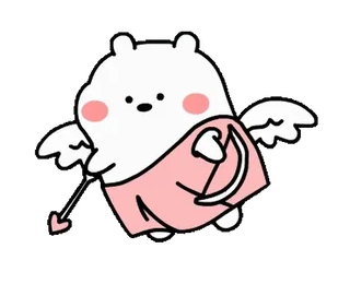 👼 260b342b cupido, urso, anjo, amor, valentim, desenho animado, fofo telegram sticker