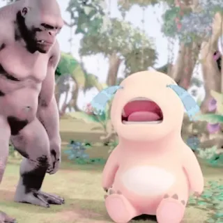 🦕 2f4a30f3 Desenho animado, Triste, Chorando, Macaco, Monstro, Floresta telegram sticker