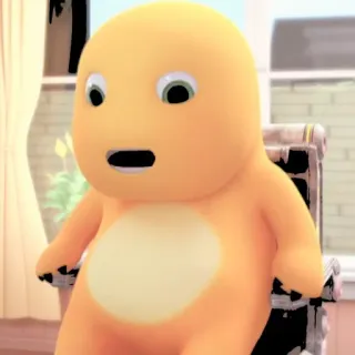 🦕 362d94b7 Personagem de desenho animado, Laranja, Sentado, Ilustração telegram sticker