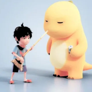 🦕 84c68307 Desenho animado, Criança, Dinossauro, Vassoura, Fofo, Amizade telegram sticker