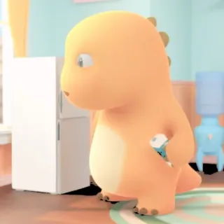 🦕 c5acb5c4 dinossauro, desenho animado, laranja, fofo, bebê, animal, brinquedo telegram sticker