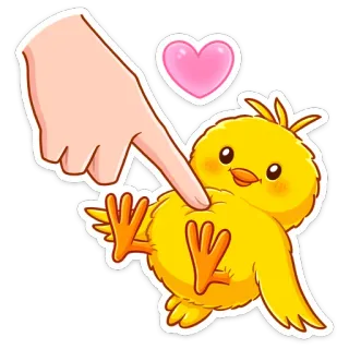 ❤️ 104f3950 pintinho, pássaro, fofo, coração, desenho animado, animal telegram sticker