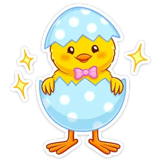 ☺️ 2f3e22a8 Páscoa, Pintinho, Ovo, Fofo, Desenho animado, Bebê, Feriado, Animal telegram sticker