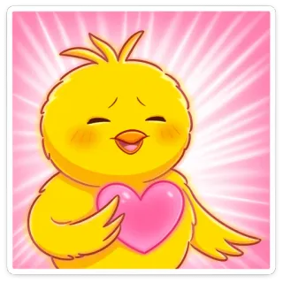 ❤️ 379841a8 desenho animado, pássaro, pintinho, coração, fofo, amor, adorável, animal telegram sticker