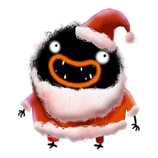 🎅 021557f1 คริสต์มาส, ซานต้า, สัตว์ประหลาด, วันหยุด, น่ารัก whatsapp sticker