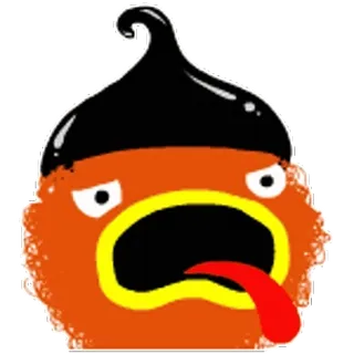 😝 3ec02e6c 贴纸, 卡通, 搞笑, 怪物, 生物, 生气, 橙色, 黑色 telegram sticker
