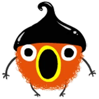 😮 e4ec7690 贴纸, 橙色, 橡子, 卡通, 角色, 搞笑, 眼睛 telegram sticker