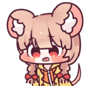 😦 19e74206 卡通, 动漫, 老鼠, 可爱, 卡哇伊, 动物 telegram sticker