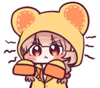 😤 52e01177 动漫, Q版, 卡哇伊, 可爱, 熊, 连帽衫, 角色, 贴纸 telegram sticker