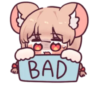 👎 5457b2b0 BAD 动漫, 可爱, 熊, 悲伤, 坏, 角色 telegram sticker