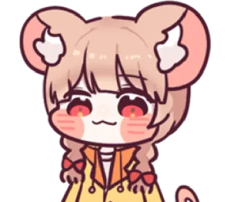 🥰 93814502 动漫, Q版, 可爱, 角色, 老鼠, 耳朵 telegram sticker