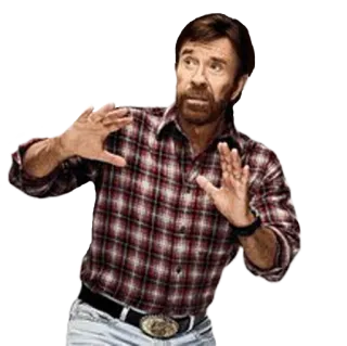 😱 930af579 Chuck Norris チャック・ノリス, 俳優, 男性, 西部劇, チェックシャツ telegram sticker