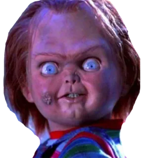 😳 1c018d9a Chucky Child's Play สยองขวัญ, ตุ๊กตา, ภาพยนตร์, น่ากลัว, ชั่วร้าย telegram sticker