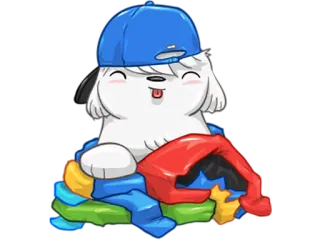 🐣 0e3208ba dog, cute, cartoon, animal, sticker telegram sticker