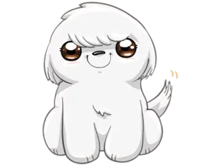 😊 1dbb4787 cute, dog, pet, animal, cartoon, white telegram sticker