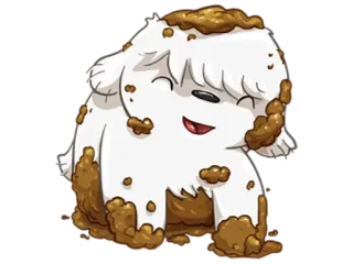 ☺️ 470c70ff mud, dirt, animal, cute, cartoon, fun, messy telegram sticker