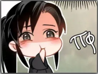 😋 70e392a2 TTQ chibi, anime, manga, cute, expression, blush whatsapp sticker
