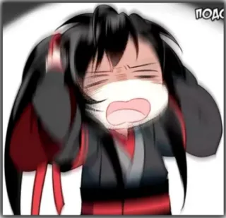 😫 850e1120 ПОДС anime, cartoon, chibi, exasperated, crying, upset whatsapp sticker