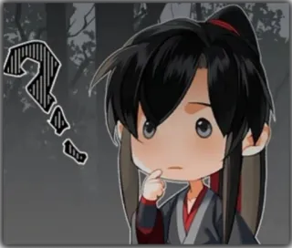 🤥 98a6108b chibi, question mark, thinking, cartoon, character whatsapp sticker