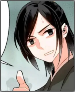 😓 c7266b02 manhwa, manhua, character, smirk, portrait, asian, black hair whatsapp sticker