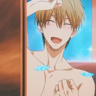 😇 1eebeb1d Anime, Pria, Tersenyum, Kartun whatsapp sticker