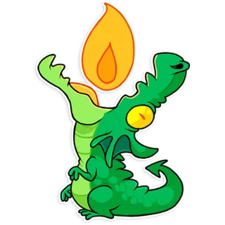 🕯 58156e40 dragon, dessin animé, feu, animal, autocollant whatsapp sticker