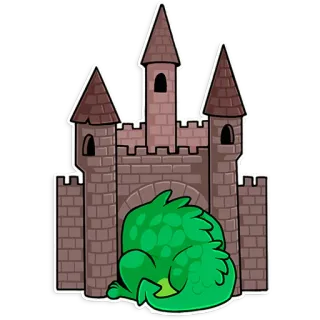 🏠 82f91031 dragon, château, fantaisie, dessin animé, créature mythique whatsapp sticker
