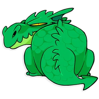 😠 9ad7163e dragon, vert, dessin animé, sticker, animal, fantaisie whatsapp sticker