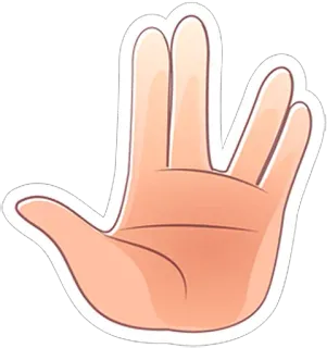 🖖 281b2208 Mano, Gesto, Larga vida y prosperidad, Saludo vulcano, Star Trek telegram sticker
