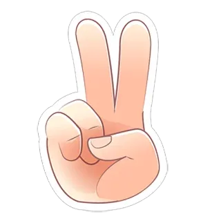 ✌️ 58e2a43e paz, victoria, gesto de mano, dos dedos telegram sticker
