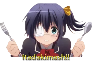 🍴 c1a1017c Itadakimash!! Anime, Chica, Comiendo, Lindo, Manga telegram sticker