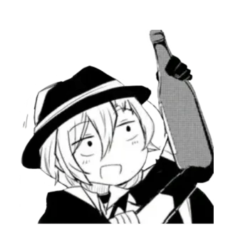 🍷 7cc1be9a Anime, Chibi, Kreskówka, Postać, Butelka telegram sticker