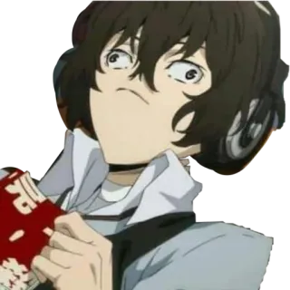 😶 9dc576ae Osamu Dazai Bungo Stray Dogs Anime, Manga, Bungo Stray Dogs, Osamu Dazai, Dazai, Postać, Naklejka telegram sticker