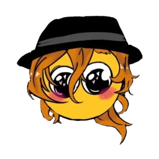 🥺 dfcfd8ec Emoji, Kreskówka, Anime, Postać, Kawaii, Uroczy, Kapelusz telegram sticker