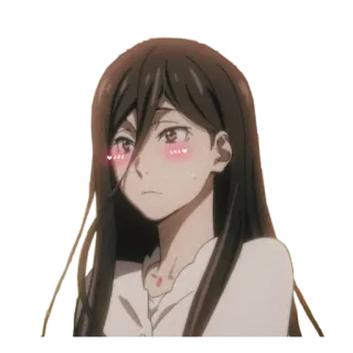 🤧 ee40f781 Anime, Dziewczyna, Rumieniec, Słodkie, Naklejka, Kobieta telegram sticker