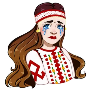 😭 398f9be6 伤心, 哭泣, 女孩, 眼泪, 女人, 传统服装 telegram sticker