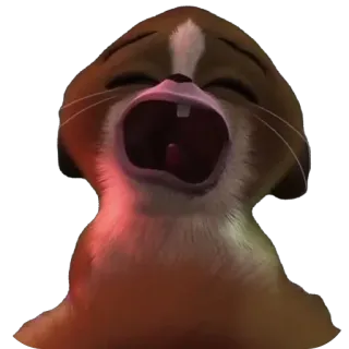 🫥 6f54cbcc chien, animal, mammifère, animal de compagnie, bâillement, mignon telegram sticker