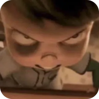 🫥 dc42101e fâché, garçon, dessin animé, en colère, contrarié, visage telegram sticker