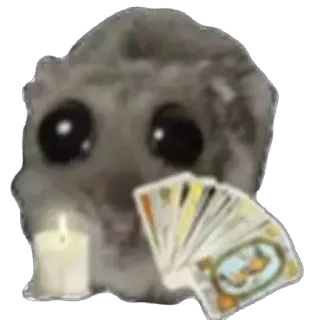 🫥 e1521395 art numérique, monstre mignon, bougie, cartes à jouer telegram sticker