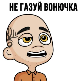 😬 07c0d9cd НЕ ГАЗУЙ ВОНЮЧКА cartoon, character, russian, offensive, expression whatsapp sticker