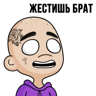 🥴 602c26d3 ЖЕСТИШЬ БРАТ cartoon, character, russian, brother, sticker whatsapp sticker
