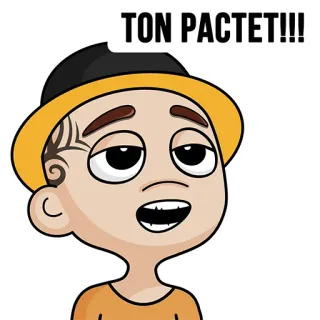 💎 a0d98cbc TON PACTET!!! cartoon, character, hat, russian, text, expression whatsapp sticker