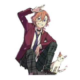 👋 17f853e7 Chuya Nakahara Bungou Stray Dogs Anime, Charakter, Katze, Bungo Stray Dogs, Chuya Nakahara telegram sticker
