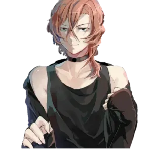 😏 28990138 Chuuya Nakahara Bungo Stray Dogs Anime, Charakter, Bungo Stray Dogs, Chuuya Nakahara telegram sticker