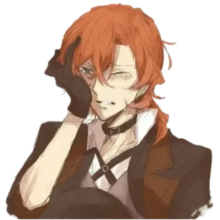😭 aae0ad5e Chuuya Nakahara Bungou Stray Dogs Anime, Manga, Chuuya, Bungou Stray Dogs, Charakter telegram sticker