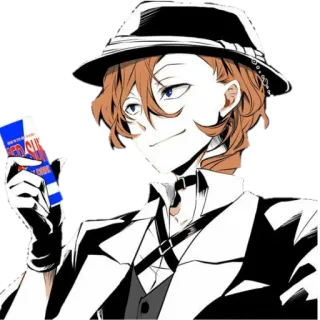 😏 ba42289b Chuuya Nakahara Bungo Stray Dogs RED SUN Anime, Charakter, Hut, Bungo Stray Dogs, Chuuya Nakahara telegram sticker