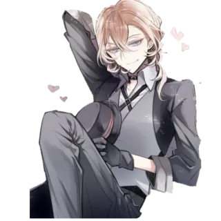 ❤️ f2e7657f Anime, Charakter, Mann, Anzug, Brille telegram sticker