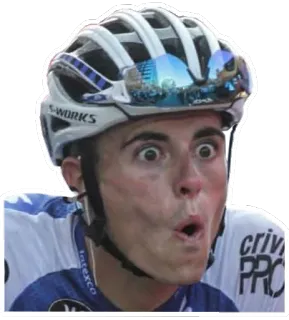 😲 ced85af7 자전거 타는 사람, 자전거, 스포츠, 충격 받은, 놀란, 운동선수 telegram sticker