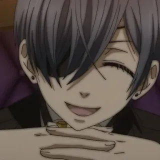 🗝 b4fea67c Ciel Phantomhive Black Butler Anime, Manga, Ciel Phantomhive, Black Butler, uśmiechnięty, postać, chłopak anime telegram sticker